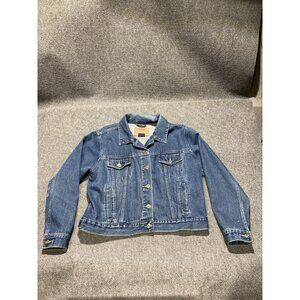 Route 66 Denim Jacket Women’s Size Large Blue Long Sleeve Button Up